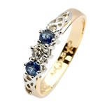 Diamond and Sapphire Trinity Knot Engagement Ring