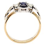 Oval Sapphire and Diamond Trinity Knot Engagement Ring