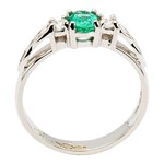 Oval Emerald and Diamond Trinity Knot Engagement Ring