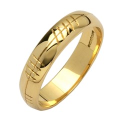 Personalized Ogham Yellow Gold Ring