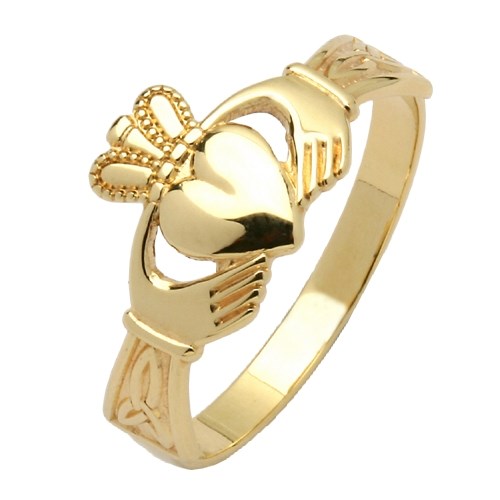 Maids Trinity Knot Yellow Gold Claddagh Ring Claddagh Rings Rings