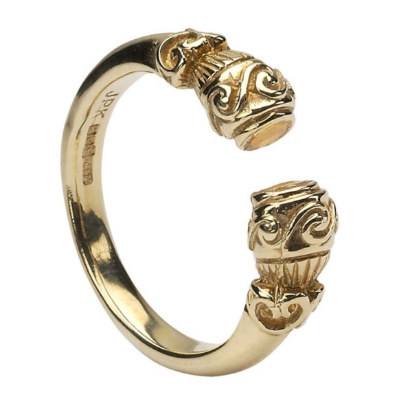 Celtic Torc Antique Yellow Gold Ring