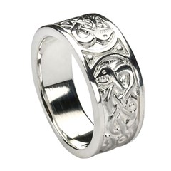 Traditional White Gold Celtic Ring
