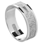 Celtic Cross White Gold Wedding Ring - Gents