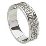 Solid Trinity Knot White Gold Band - Celtic Wedding Rings - Rings from ...