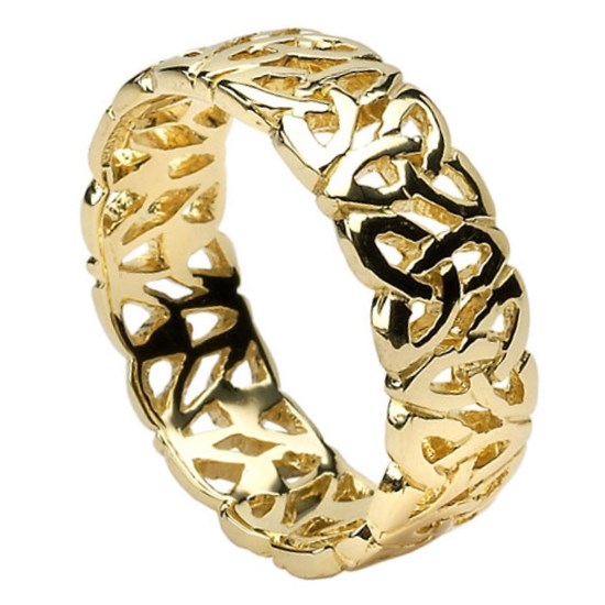 Trinity Knot Yellow Gold Wedding Ring - Celtic Wedding Rings - Rings ...