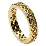 Pierced Celtic Knot Yellow Gold Wedding Ring - Ladies