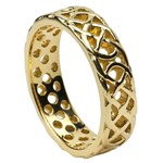 Pierced Celtic Knot Yellow Gold Wedding Ring - Gents