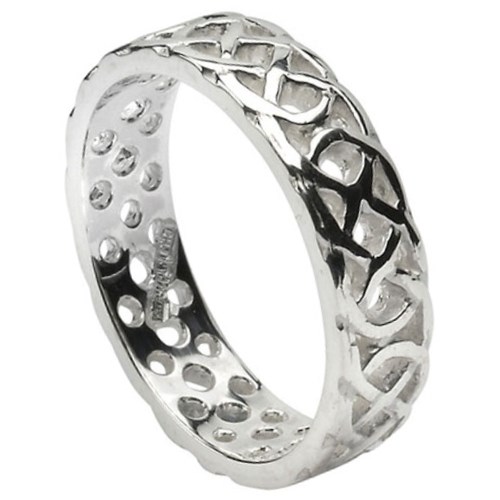 Pierced Celtic Knot White Gold Wedding Ring Celtic Wedding Rings