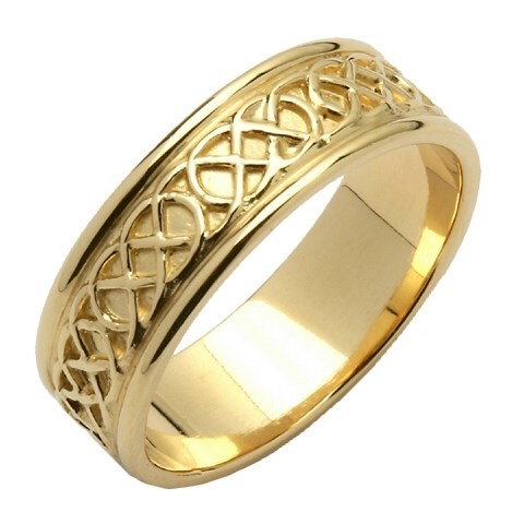 Celtic Closed Knot Yellow Gold Wedding Band