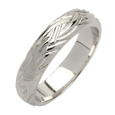 Livia Dome Narrow White Gold Wedding Ring - Celtic Wedding Rings ...