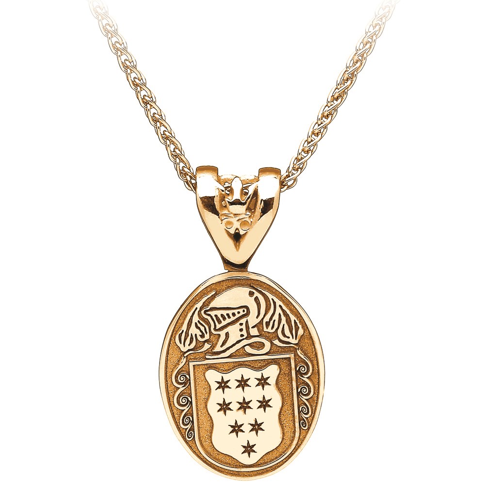 Coat of Arms Oval Yellow Gold Pendant