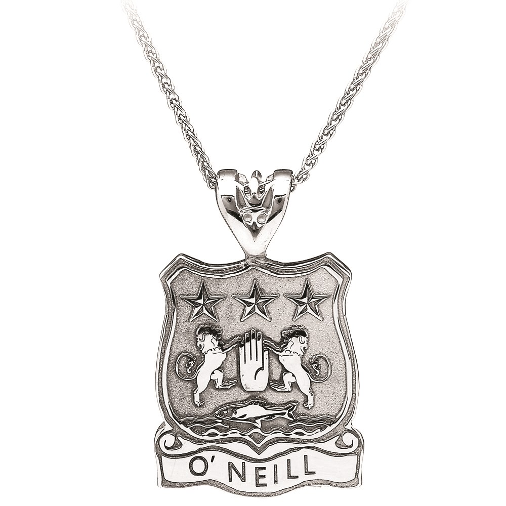 Coat of Arms Shield White Gold Pendant