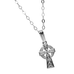 Small Traditional White Gold Celtic Cross