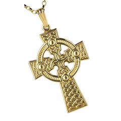 Large Traditional Yellow Gold Celtic Cross