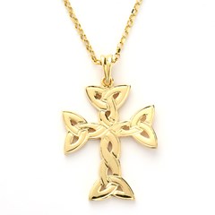 Large Trinity Knot Yellow Gold Cross