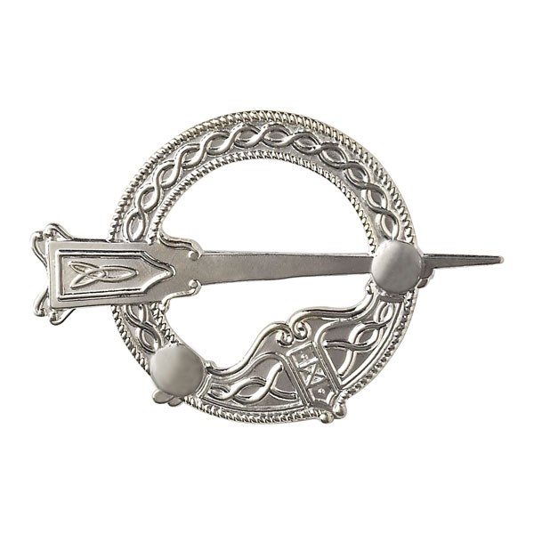 Traditional Large White Gold Tara Brooch