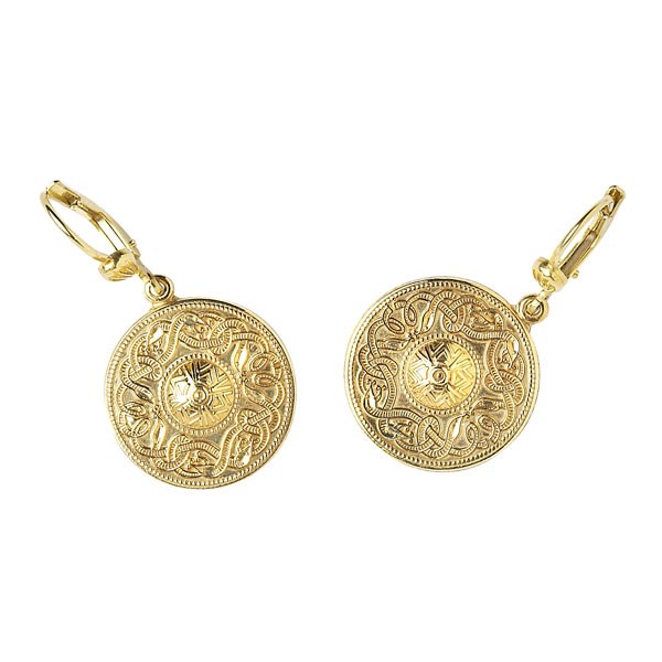 Celtic Warrior Yellow Gold Earrings