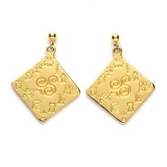 Impressions of Ireland Large Yellow Gold Earrings