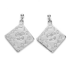 Impressions of Ireland Large White Gold Earrings