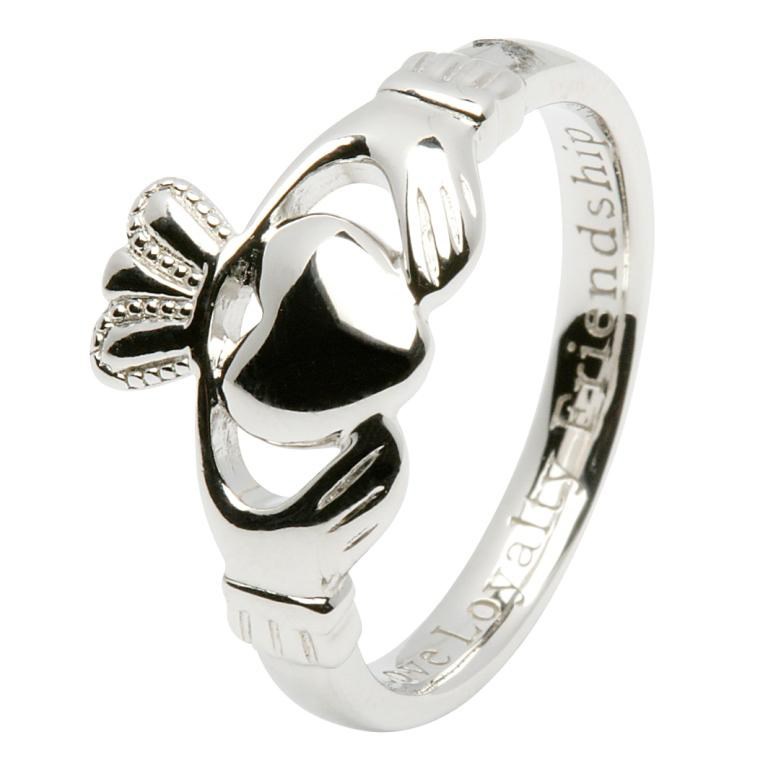 Ladies Love Loyalty Friendship Silver Claddagh Ring Claddagh
