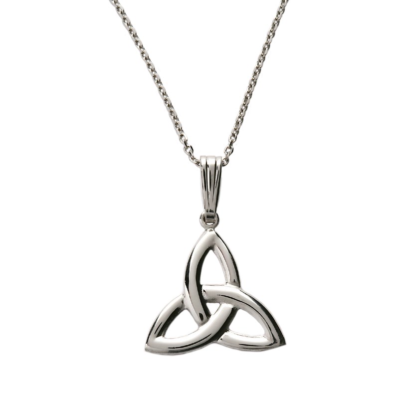 Large White Gold Trinity Knot Pendant Celtic Necklaces & Pendants Rings from Ireland