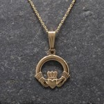 Small Yellow Gold Claddagh Pendant