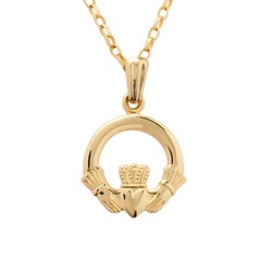 Large Yellow Gold Claddagh Pendant