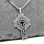Oxidized Double Sided Celtic Cross