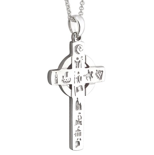 History Of Ireland Silver Celtic Cross Necklace