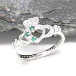 Claddagh Heart Set White Gold Ring