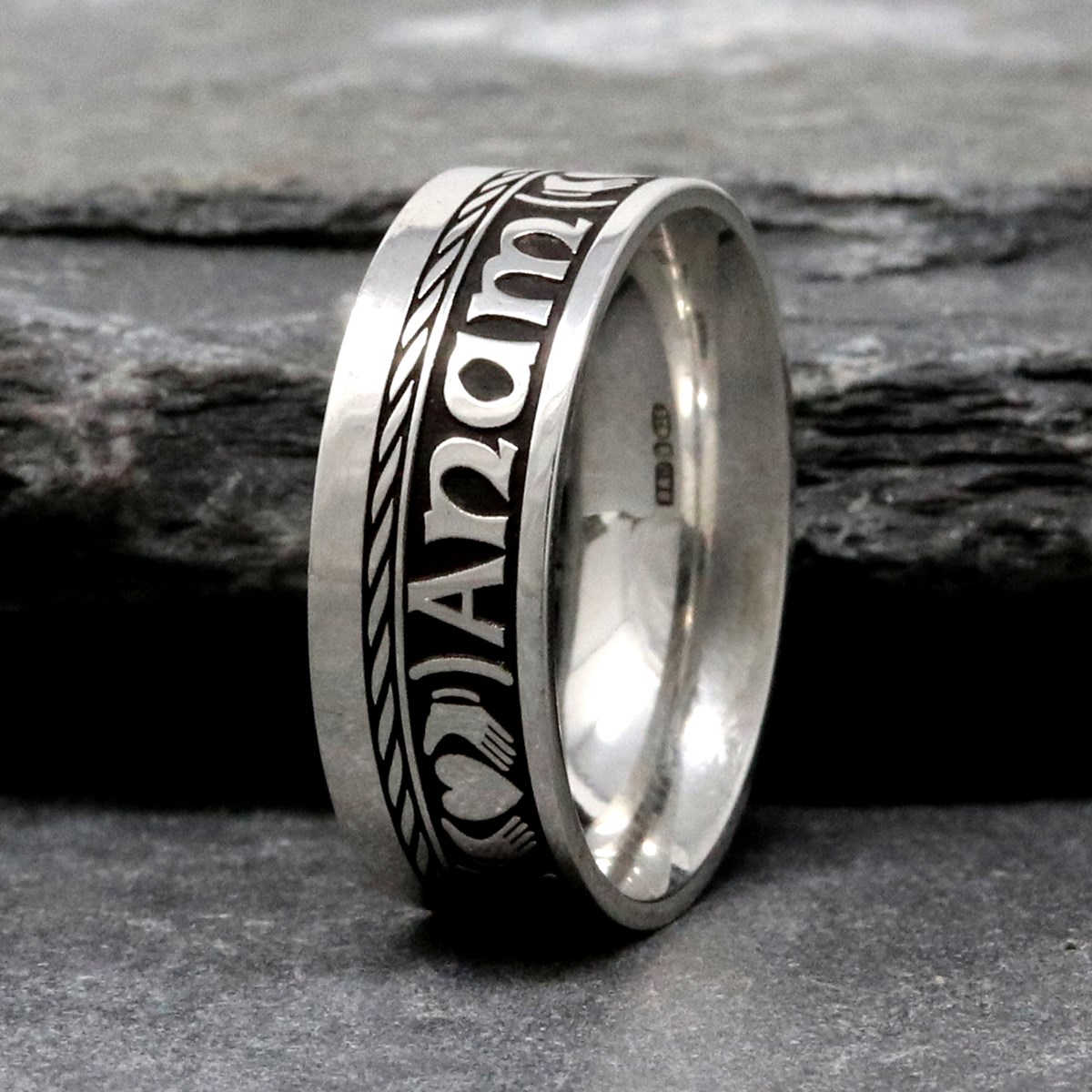 My Soul Mate Eternal Promise Silver Band Irish Wedding Rings