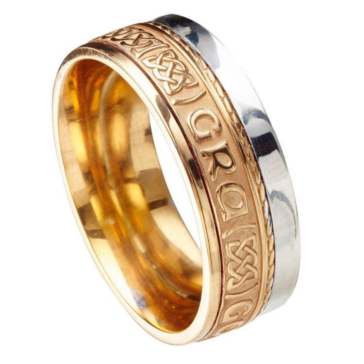 Love Forever Eternal Promise Yellow Gold with White Rail Band