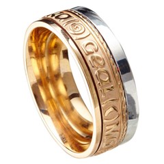 Love Of My Heart Eternal Promise Yellow Gold with White Rail Band