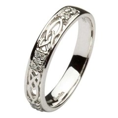 Celtic Diamond Stone Set Wedding Ring