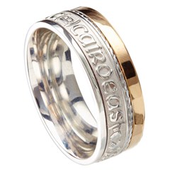 Love Loyalty Friendship Eternal Promise Silver / Yellow Gold Rail Band