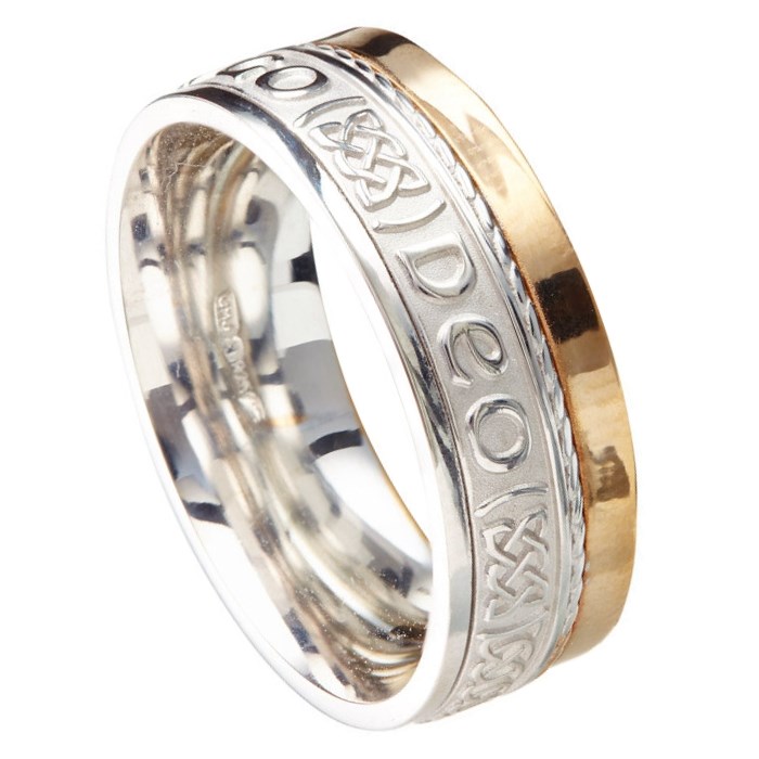 Love Forever Eternal Promise Silver with Yellow Gold Rail Band