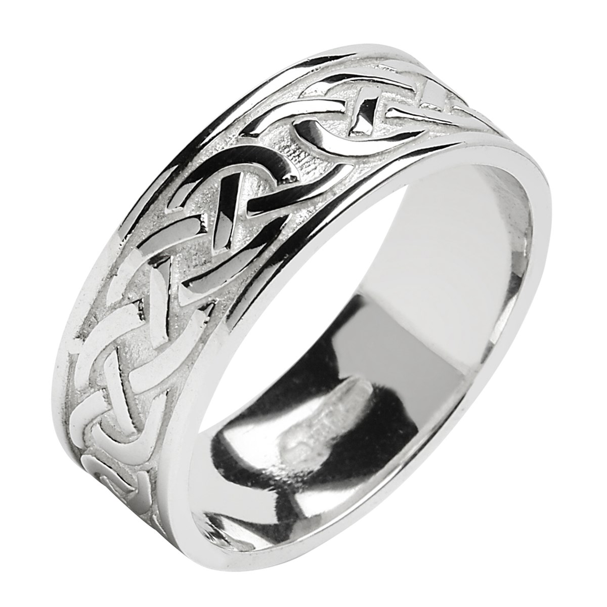 Celtic Knot White Gold Wedding Band Celtic Wedding Rings