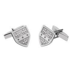 Coat of Arms Shield Silver Cufflinks