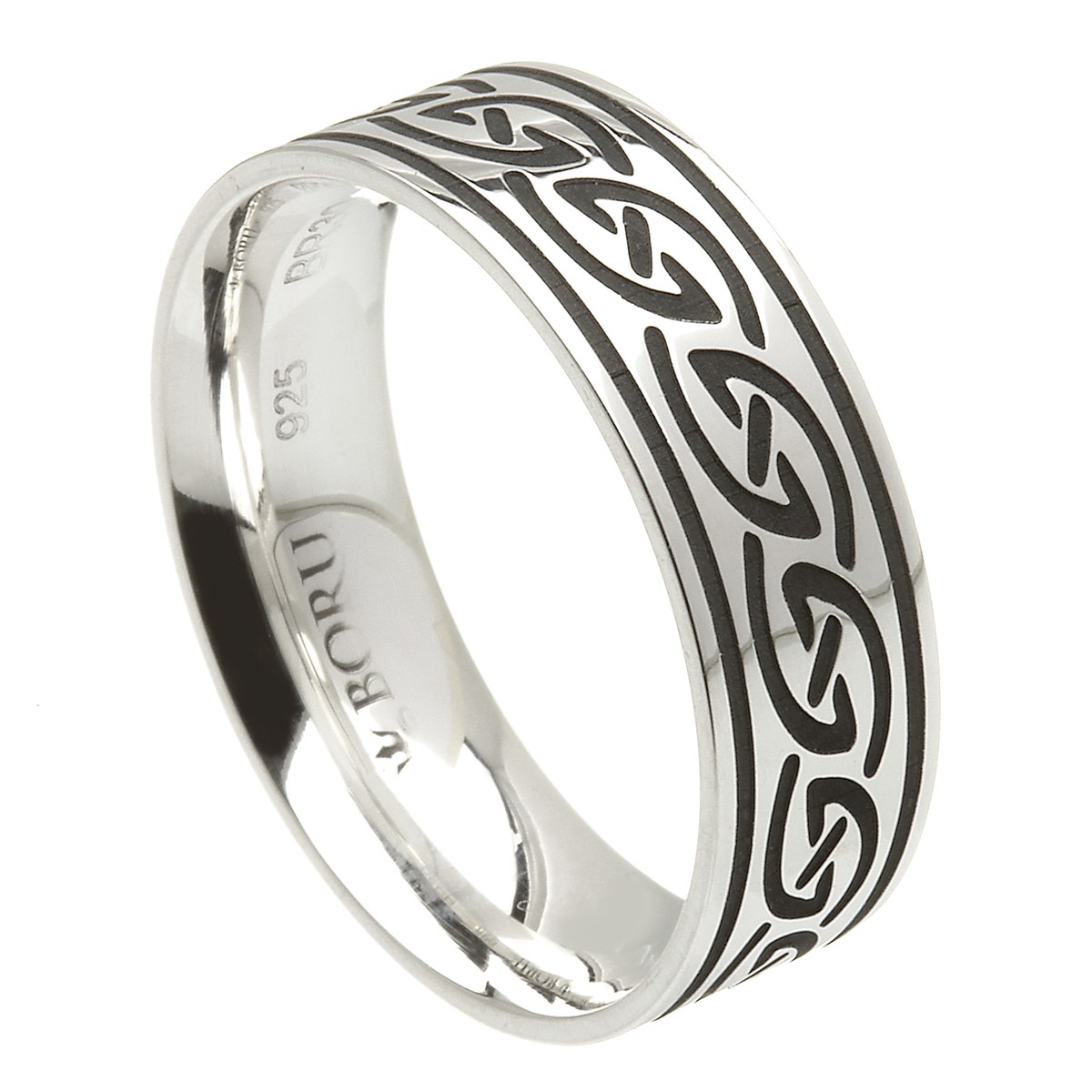 Celtic Waves Wide Silver Ring