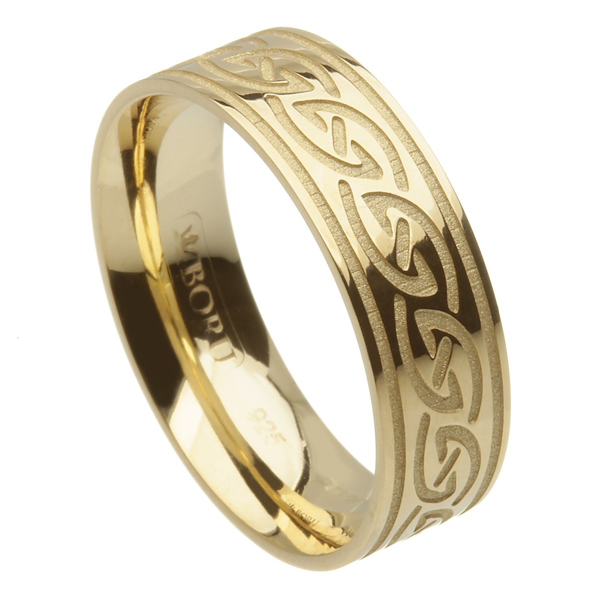 Celtic Waves Wide Yellow Gold Ring