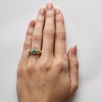 Yellow Gold Claddagh Ring Set With Emerald and Diamond