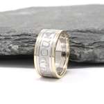 My Soul Mate Silver Wedding Band with Gold Trim