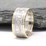My Soul Mate Silver Wedding Band with Gold Trim