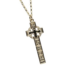 Moone High Cross Yellow Gold Necklace