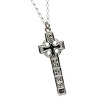 Moone High Cross White Gold Necklace - Front