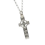Monasterboice Muiredeach High Cross Small Silver Necklace - Front