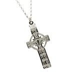 Monasterboice Muiredeach High Cross Large Silver Necklace - Back