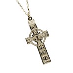 Monasterboice Muiredeach High Cross Large Yellow Gold Necklace - Back