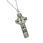 Clonmacnoise High Cross Silver Necklace - Front